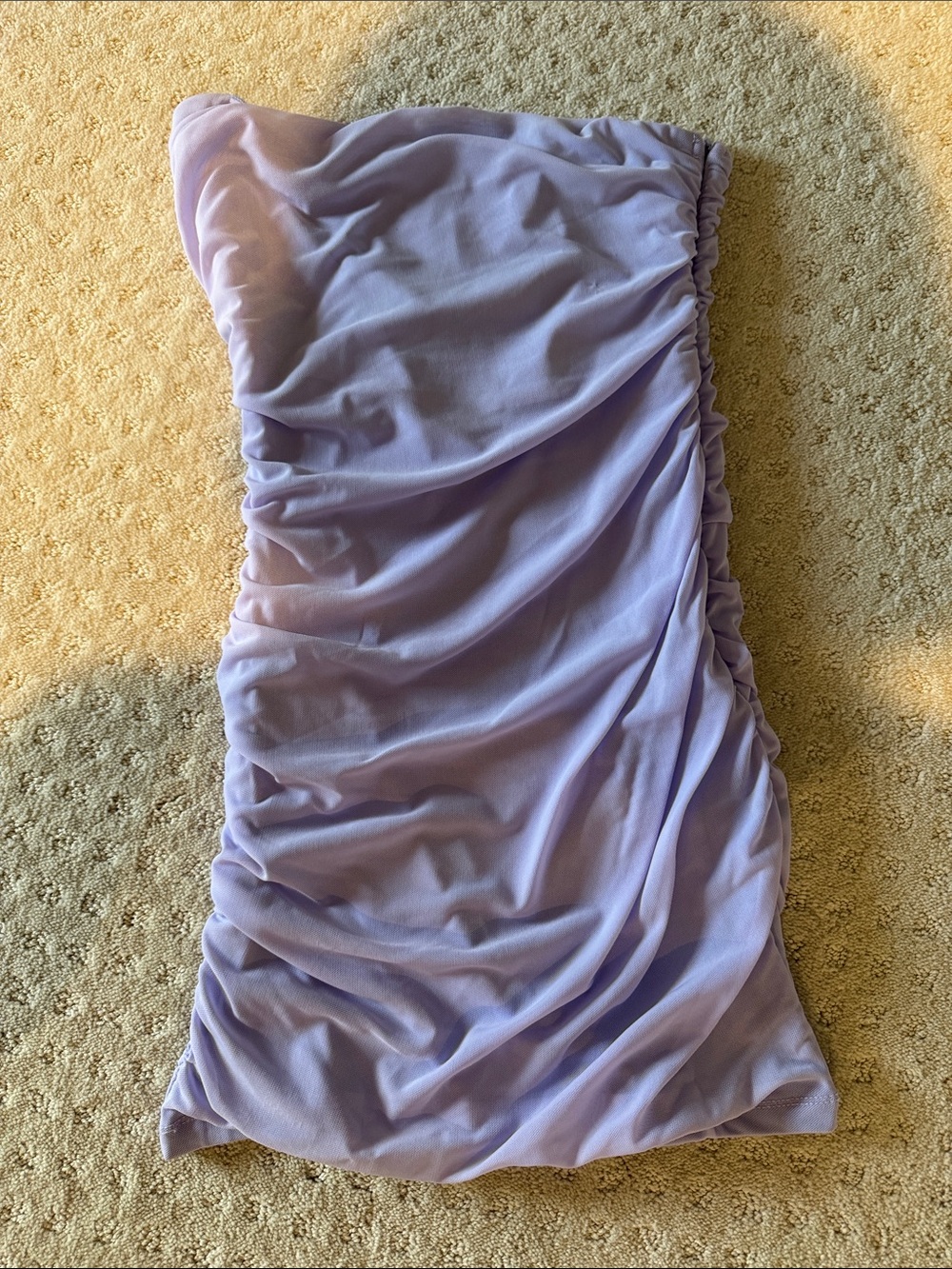 Hello Molly Lilac Ruched Strapless Mini Dress